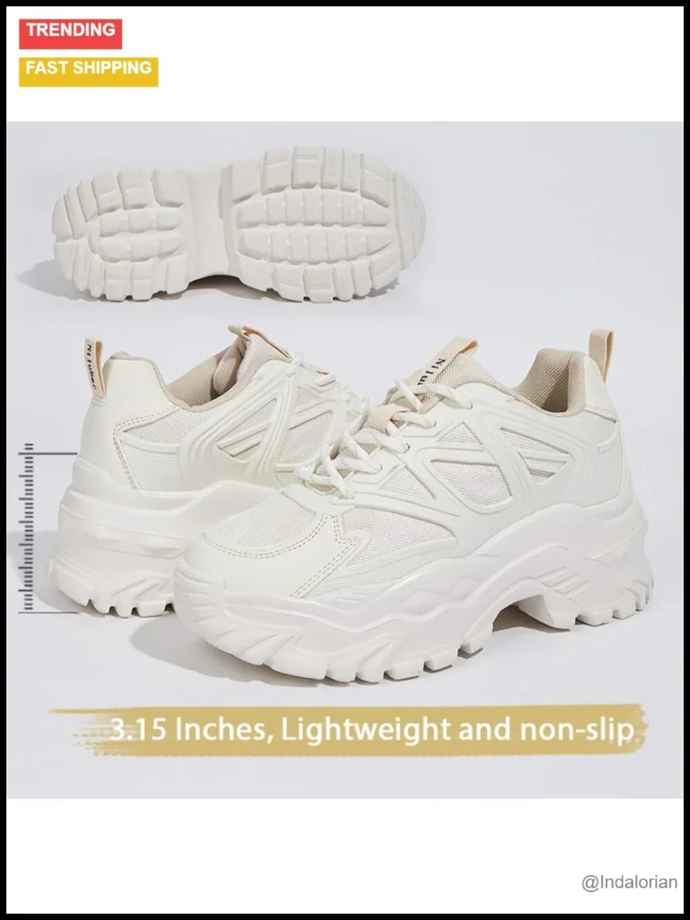 Chunky Platform Sneakers for Women Comfortable Lace Up Walking Shoes